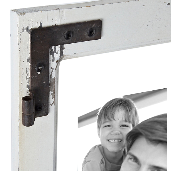 Distressed Wood and Metal Windowpane Collage Frame