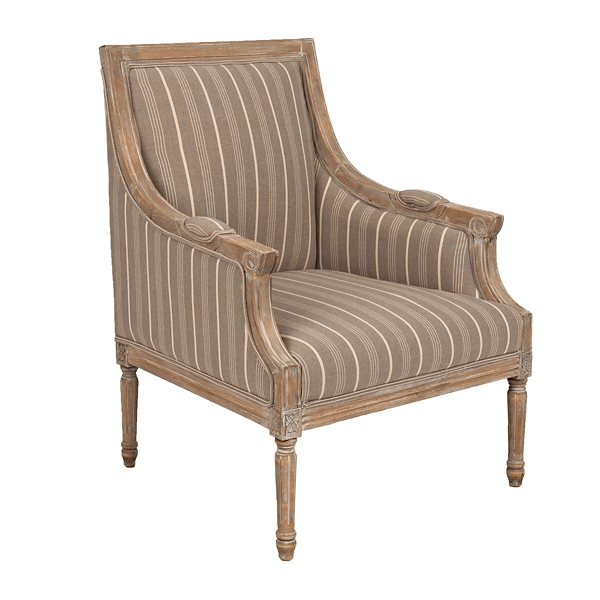 Mckenna taupe discount stripe accent chair