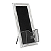 Weathered White Chalkboard Easel with Metal Basket