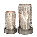 Metallic Silver Tree Candle Holders, Set of 2