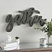 Gray Distressed Gather Wooden Script Plaque