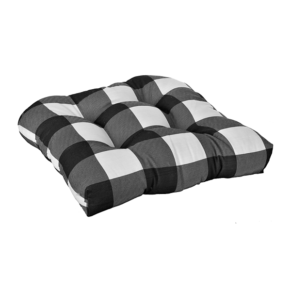 black and white gingham chair cushions