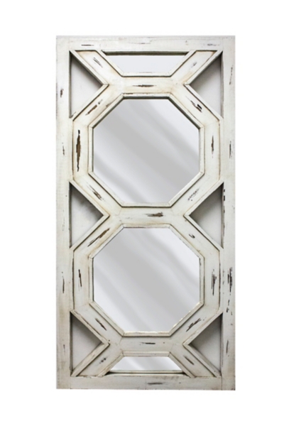 White Octagon Wooden Leaner Mirror Kirklands Home