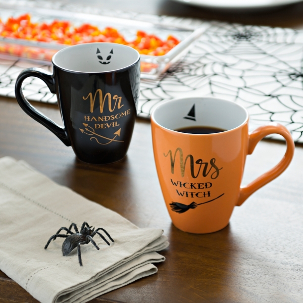 His Hers Mugs Halloween Gifts Matching Cups Couples Funny Gifts Ideas  Wicked Witch Handsome Devil Husband Wife Boyfriend Girlfriend Birthday 