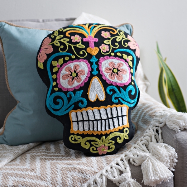 sugar skull pillow