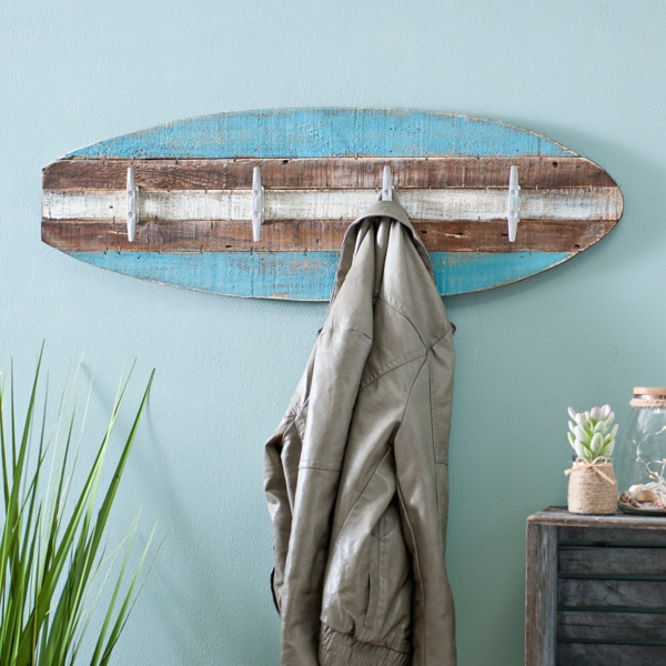 Surfboard discount coat hooks