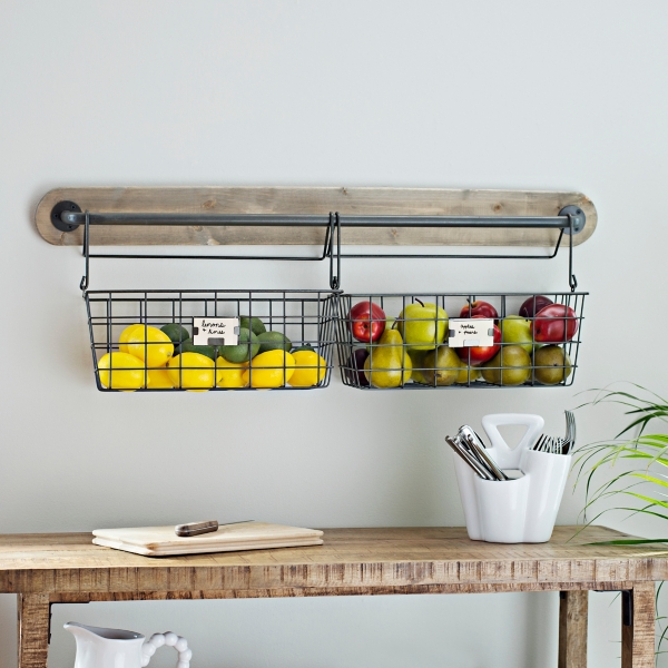 Wire Baskets Wall Organizer