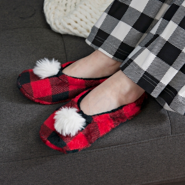 buffalo check slippers