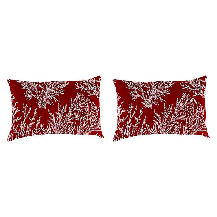 Sea C Red Outdoor Accent Pillows, Red Outdoor Pillows