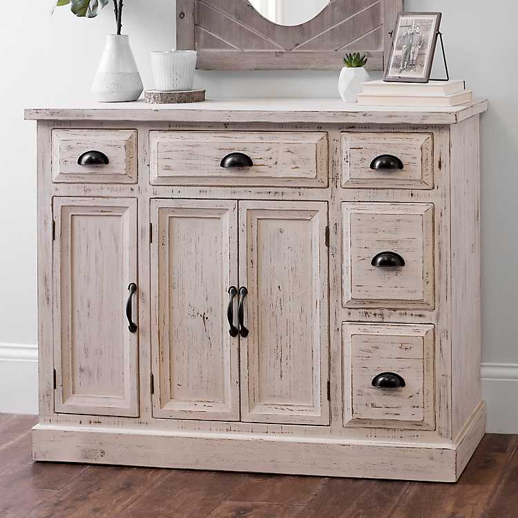 Distressed Whitewashed Cabinet Kirklands, How To Whitewash Wood Cabinets