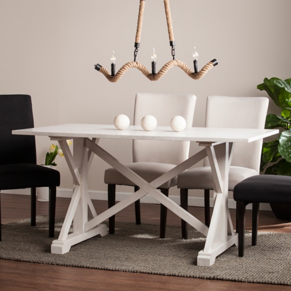 White farmhouse dining table set hot sale