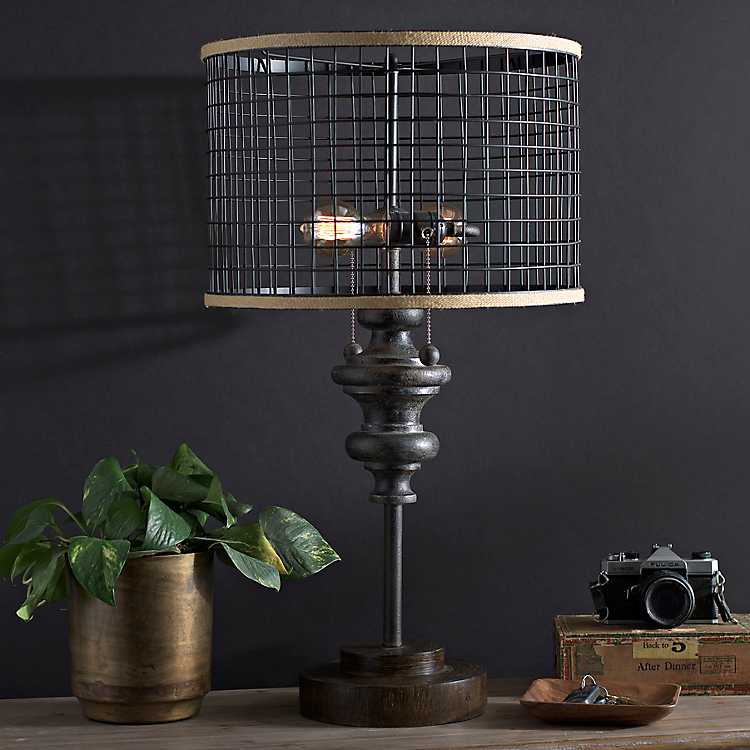 Fitzpatrick Metal Double Edison Bulb, Vintage Bulb Table Lamp