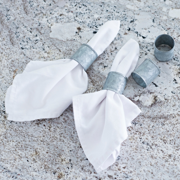Galvanized Metal Napkin Rings Set Of 4 Kirklands