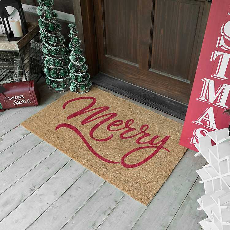 Doormat Christmas Rug Grip Sole 50 x 70 cm coir 