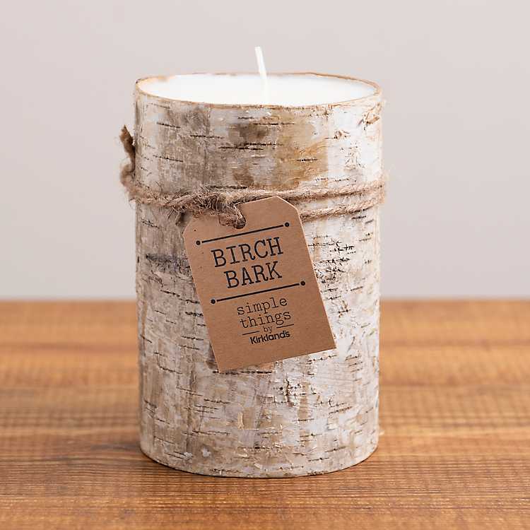 Birch bark candle holder
