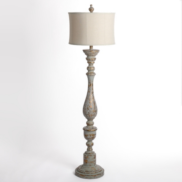 grey wood floor lamp