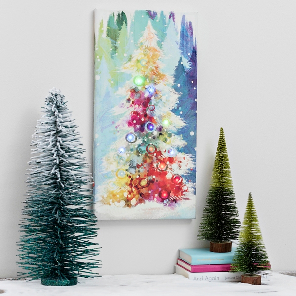 O Christmas Tree Colorful LED Canvas Art Print | Kirklands Home
