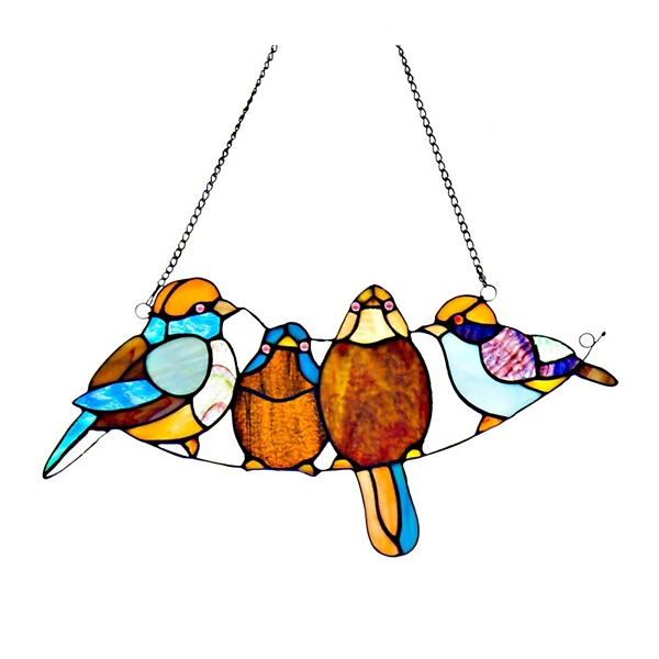 Songbirds Stained Glass Panel Plaque | Kirklands Home