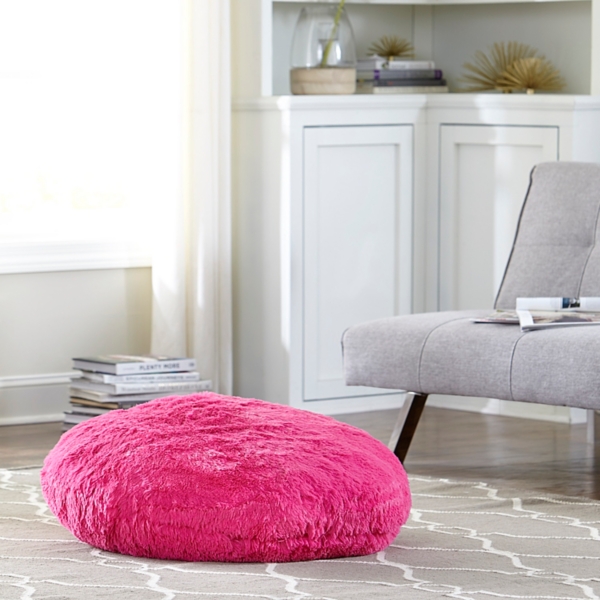 Hot Pink Round Floor Pouf Kirklands Home