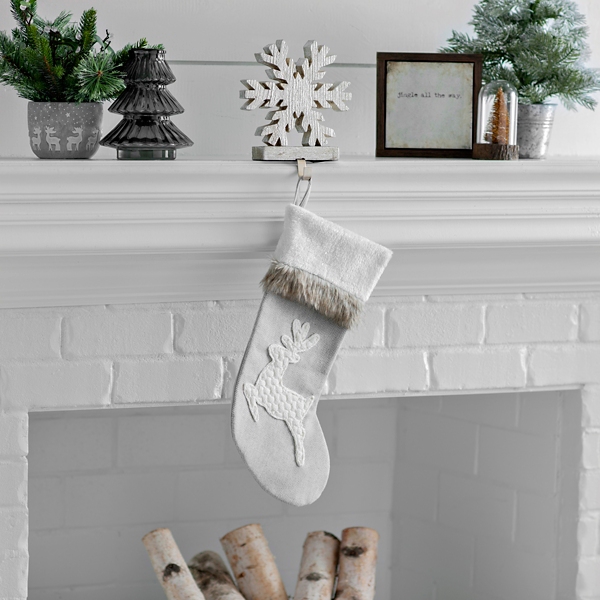 Gray Fur Cuff Reindeer Stocking Kirklands Home