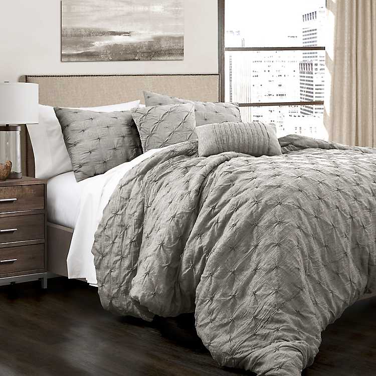 Gray Ravello 5 Pc King Comforter Set, Grey King Bedding