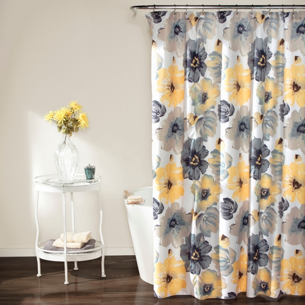 yellow shower curtain