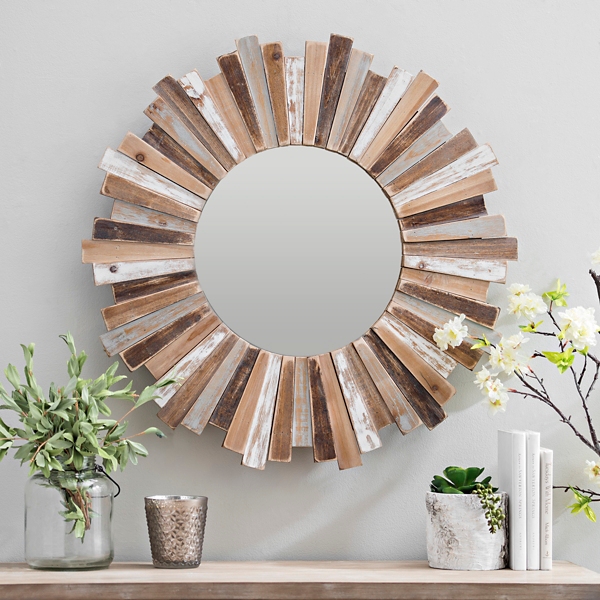 Rustic Neutral Sunburst Wall Mirror Kirklands Home