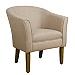 Flax Brown Modern Barrel Accent Chair