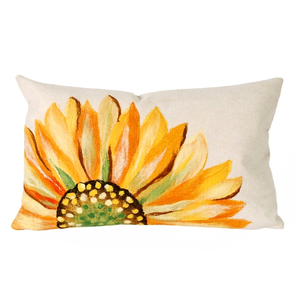 Yellow Sunflower Indoor Outdoor Accent Pillow