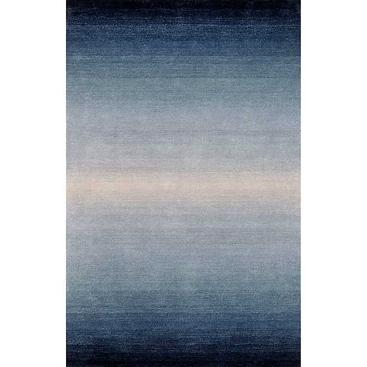 Blue And Ivory Harper Ombre Area Rug, Blue Ombre Area Rug
