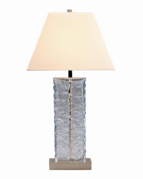 clear blue glass table lamps