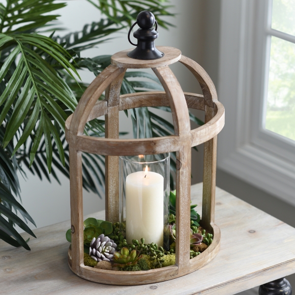 glass lantern candle holder