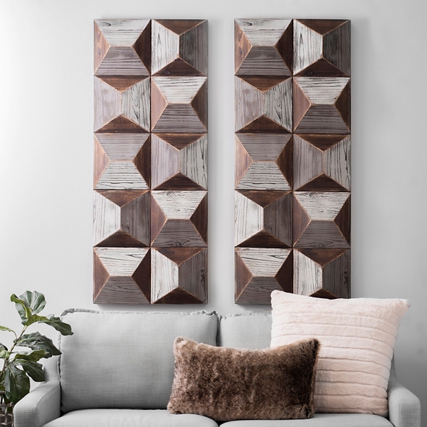 Gray Pyramids Wooden Wall Art Kirklands