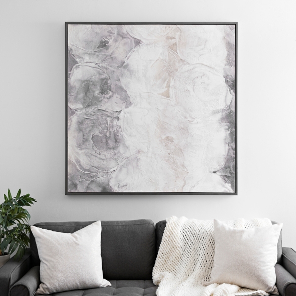 Monochrome Abstract Large Framed Canvas Art Print Kirklands