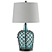 Aqua Hammered Glass with Net Table Lamp