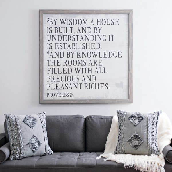 House Built by Wisdom Framed Wood Wall Plaque | Kirklands Home