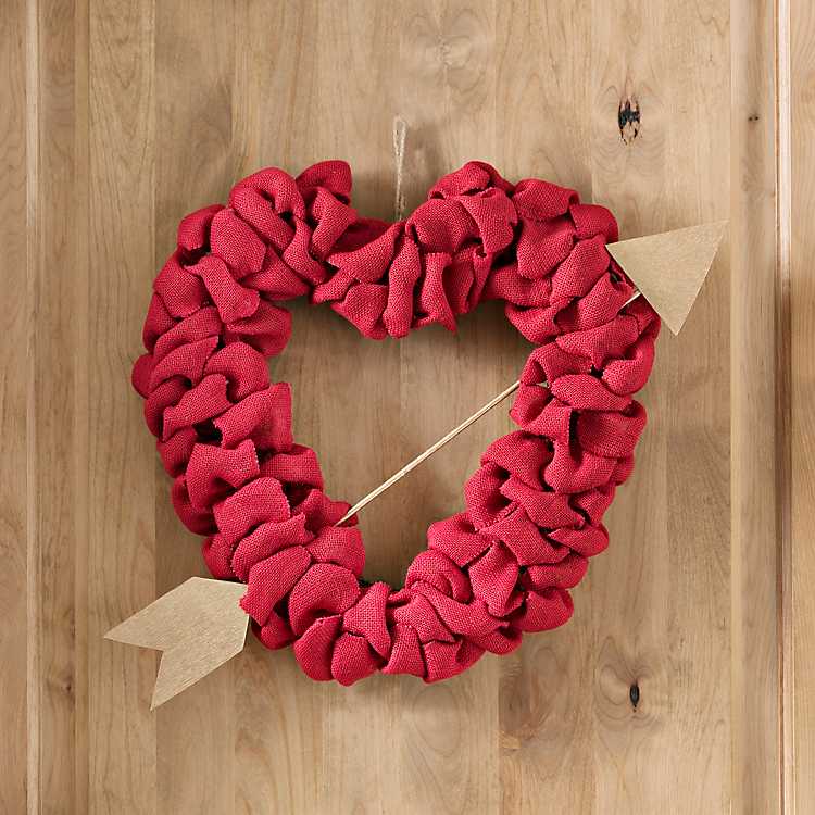 Heart Shaped Wreath Burlap Wreath