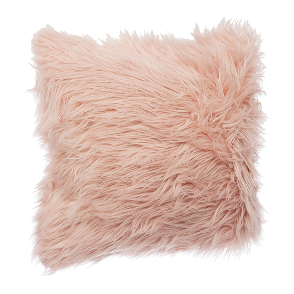 Pink fur online pillows