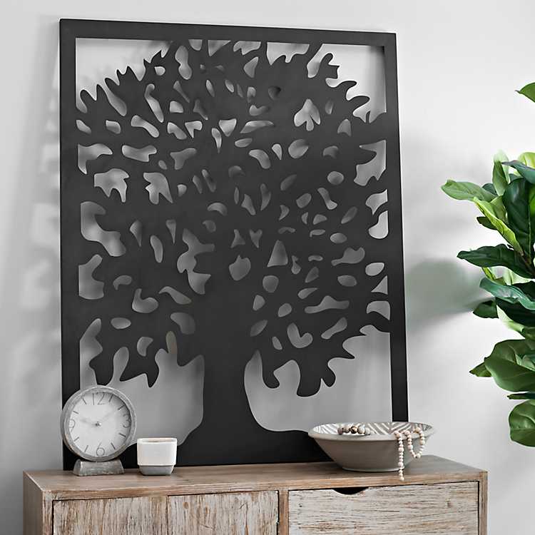 Laser Cut Tree Metal Wall Plaque Home