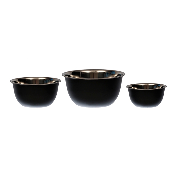 Stainless Steel Mixing Bowls Set with Lids - 3 Piece (Black) – Chef Pomodoro