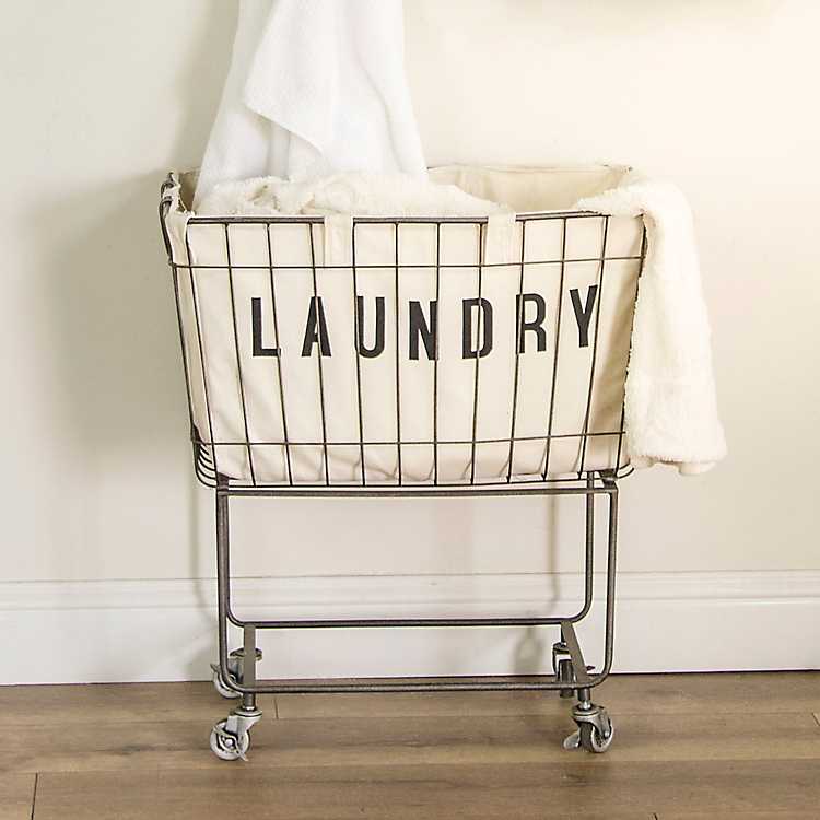 rolling laundry basket with hanger