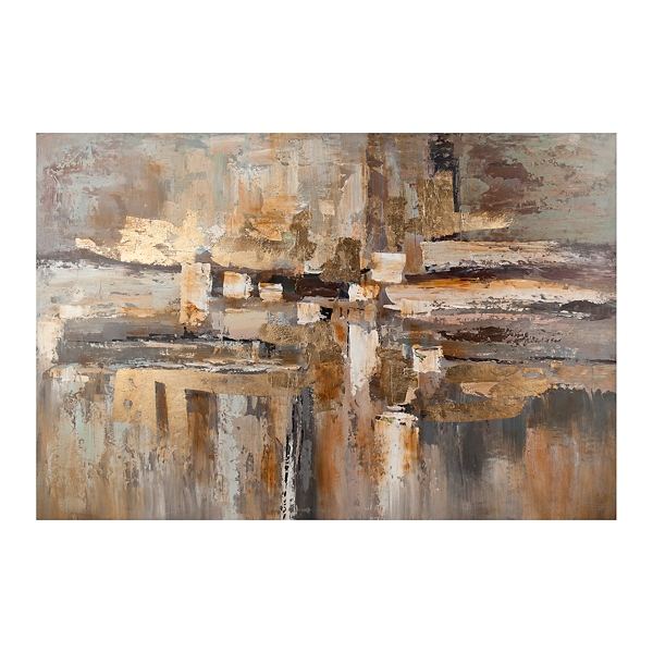 Gray And Gold Abstract Canvas Art Print Kirklands