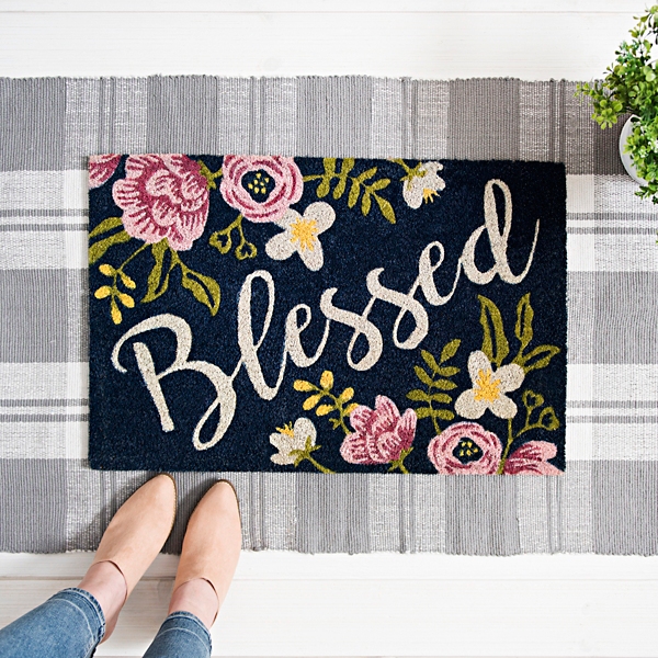 Floral Blessed Doormat | Kirklands Home
