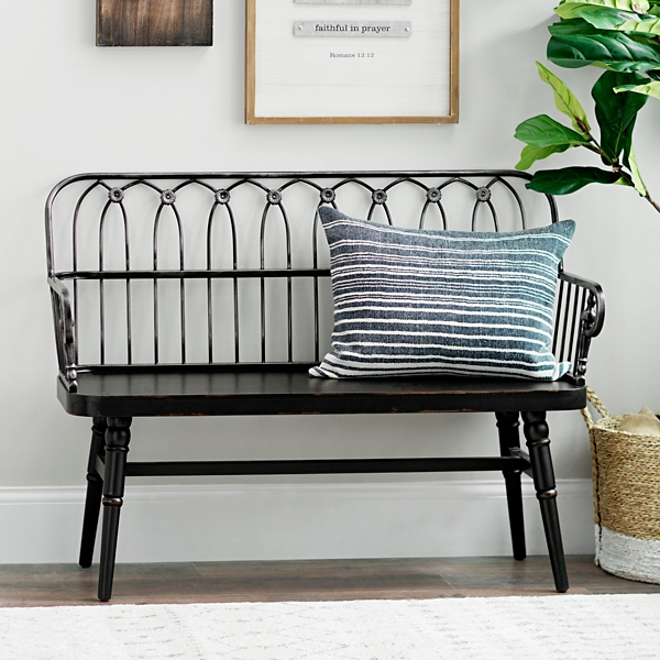 Black best sale metal bench