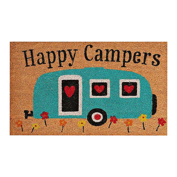 Travel Trailer Happy Campers From All States Design Indoor Door Mat Rug TWO RUGS 