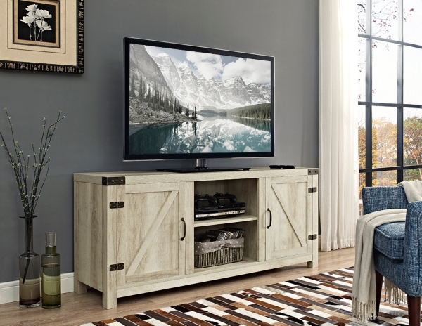 White Oak Barn Doors Media Cabinet Kirklands