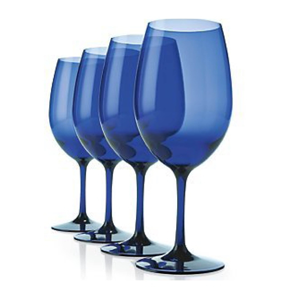 blue plastic goblets