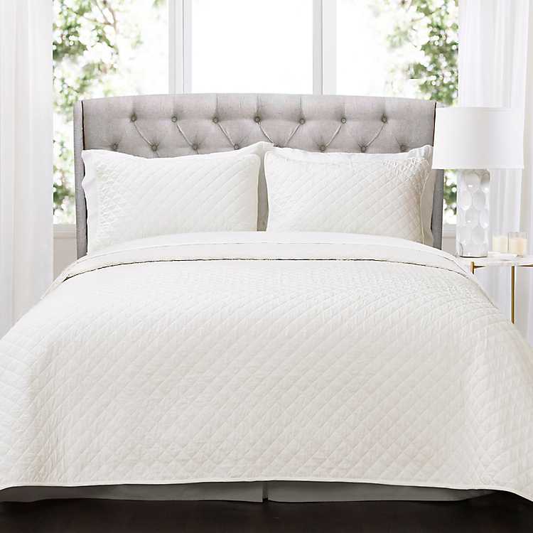 Mk Collection Full/Queen Size Over Size 100"X106" 3 Pc Diamond Bedspread Bed-Cov 
