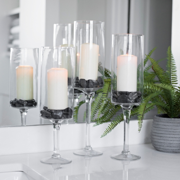 Hurricane Glass Candle Holders: Candle Vases & Glassware