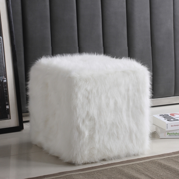 faux fur ottoman target